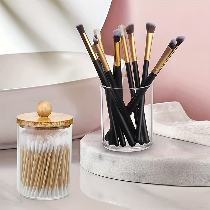 2pcs Holder Dispenser With Bamboo Lids & Tray