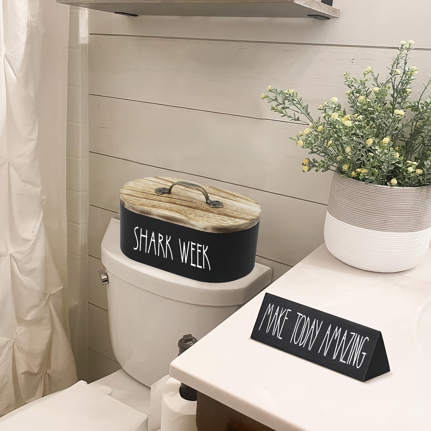 WONGIRL Rustic Wooden sanitary/period Storage Box with Lid