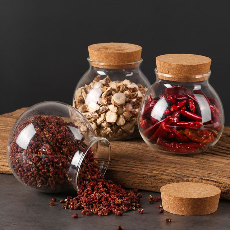 3pcs Glass Food Storage Canister Set with Cork Lids