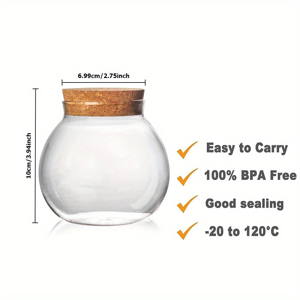 3pcs Glass Food Storage Canister Set with Cork Lids