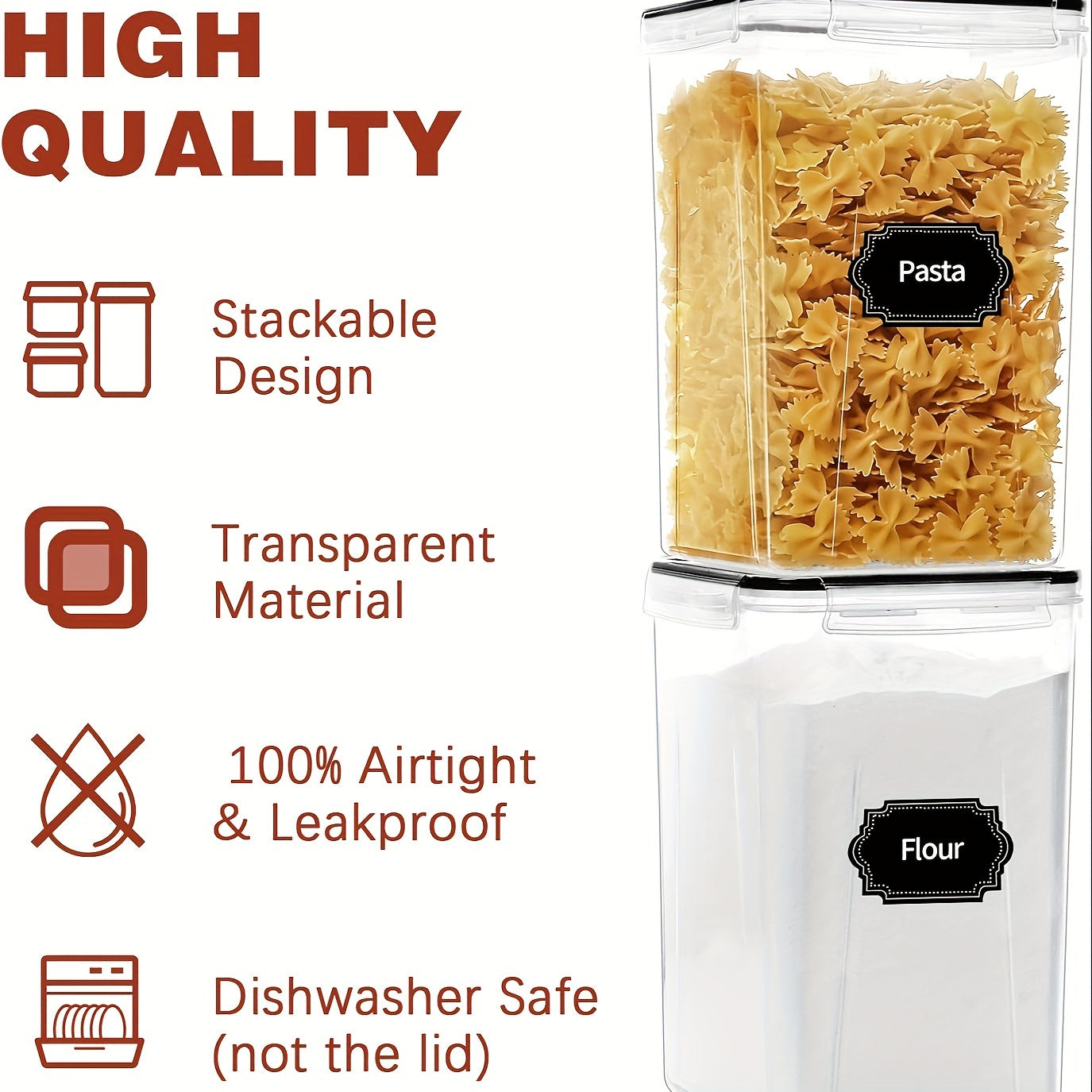 4PCS Airtight Food Storage Containers With Lids