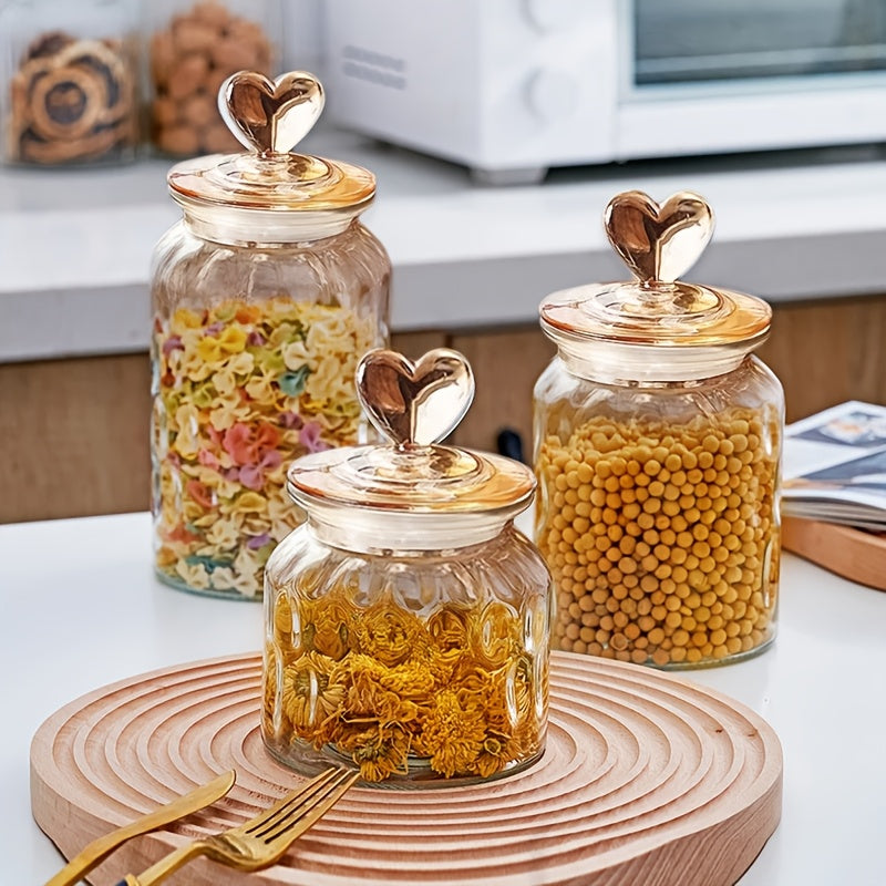 3pcs Airtight Glass Food Storage Jars