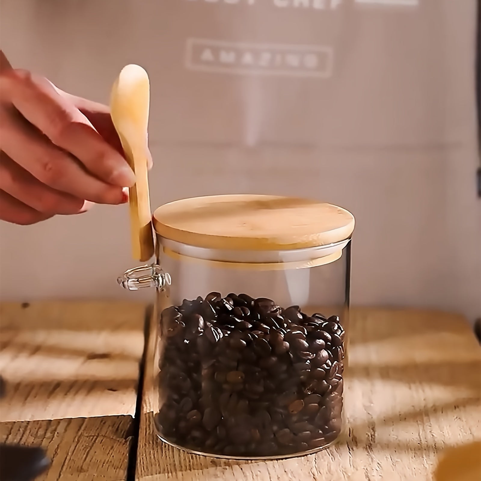 8pcs Glass Food Storage Jars with spoons