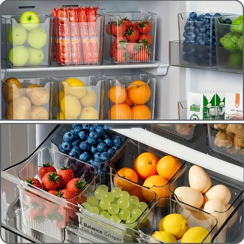6-Piece Set Clear Plastic Fridge Organizers