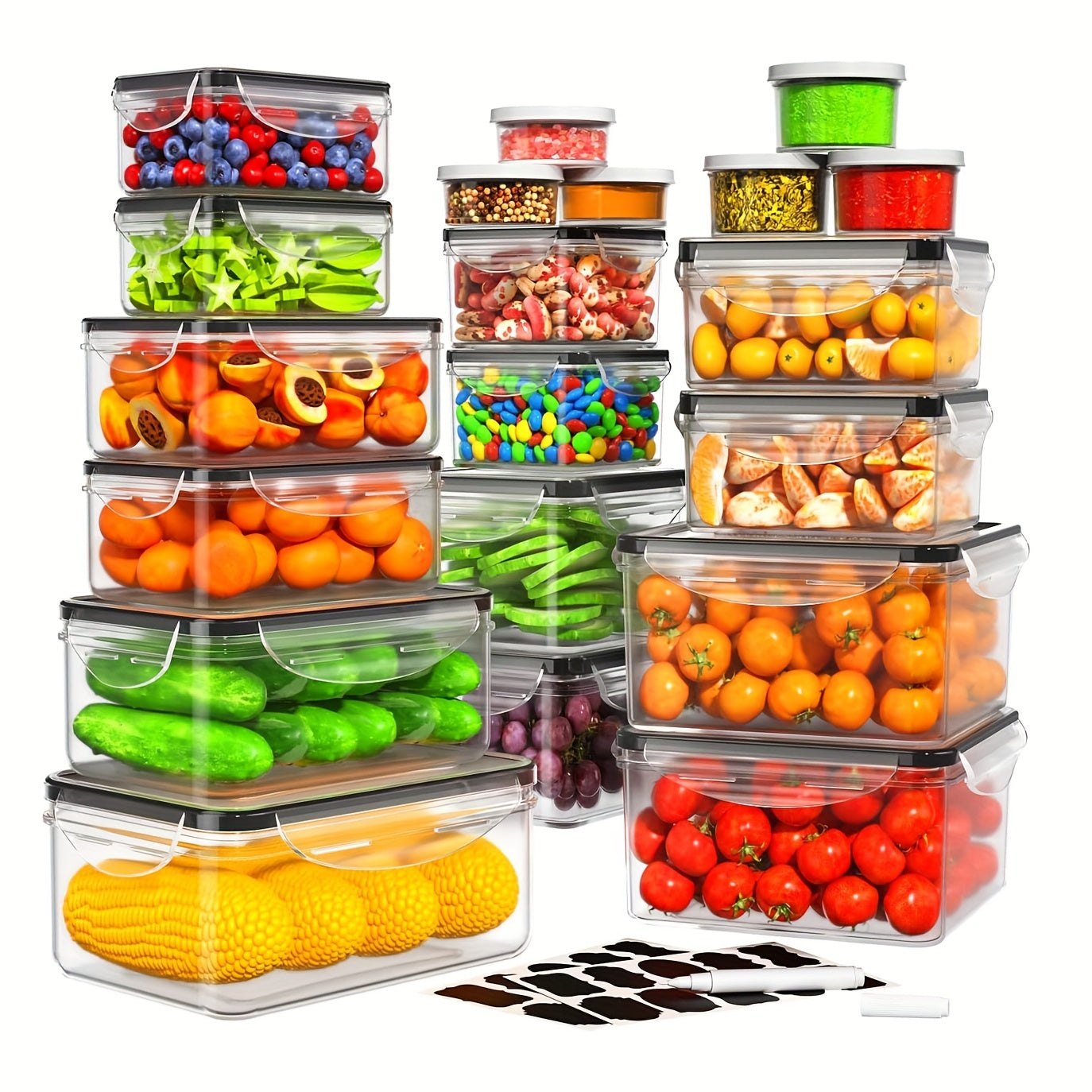 20pcs Premium Reusable Food Storage Containers