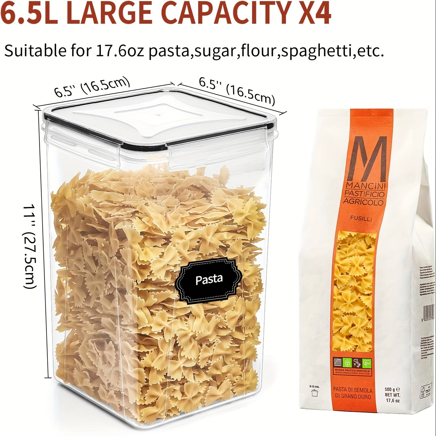 4PCS Airtight Food Storage Containers With Lids