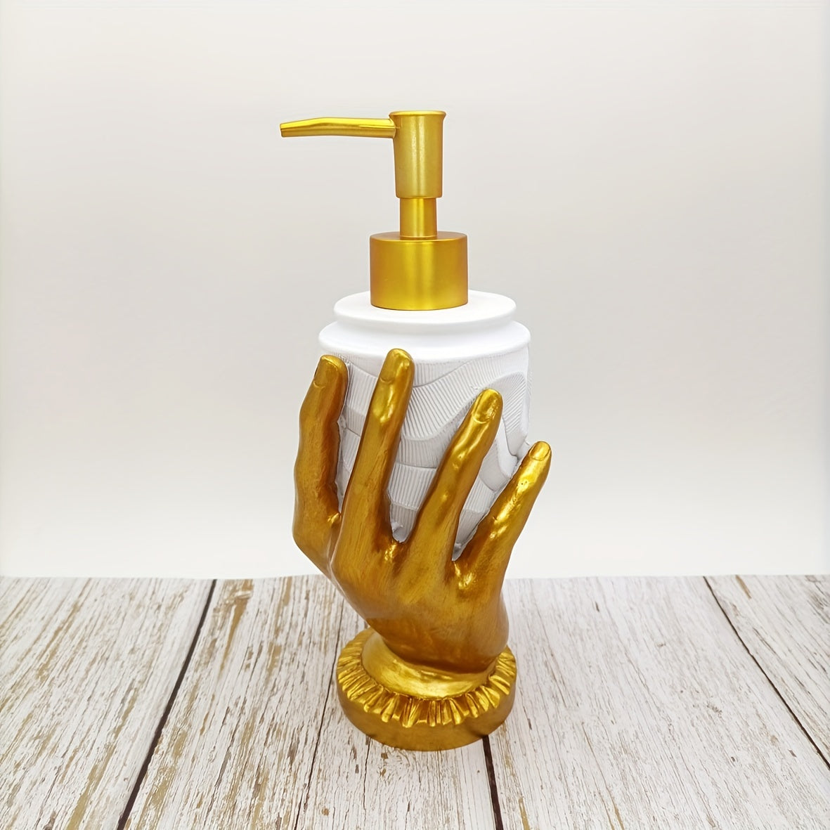 Elegant Golden Fingerprint Resin Soap Dispenser