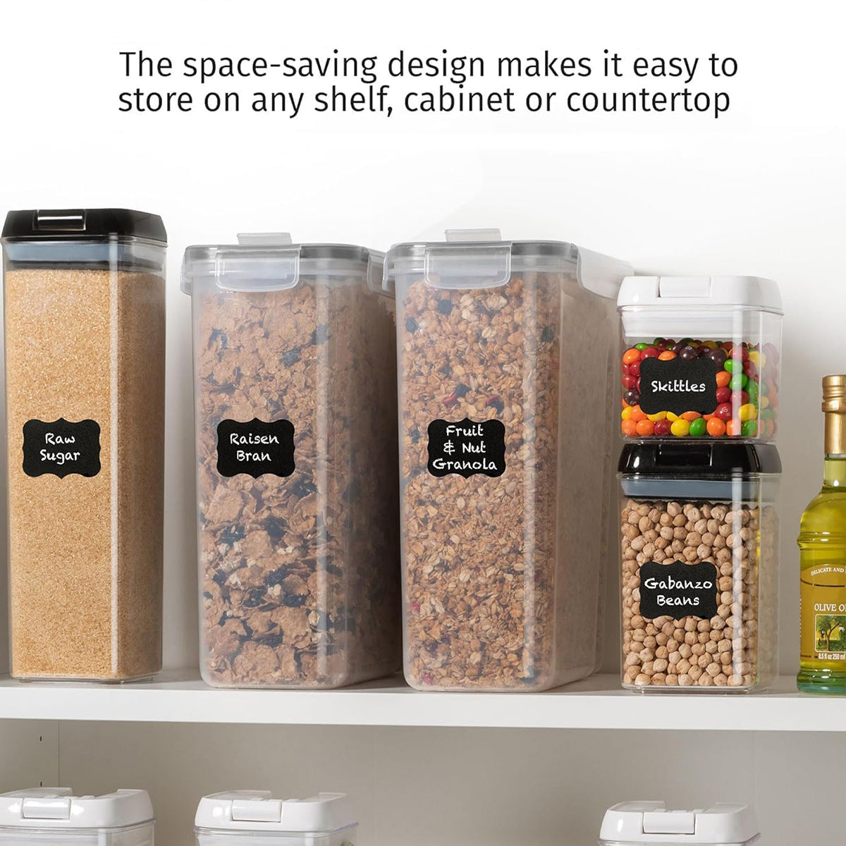 4pcs Air-tight Food Storage Containers with Labels