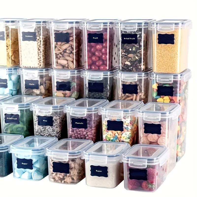 24pcs Large Capacity Airtight Food Storage Containers with Lids - BPA-Free, Dishwasher Safe, Labeled, and Marked - Perfect for Organizing and Storing Dry Food, Grains, Pasta, Flour, Sugar, and Lactose-Free Products
