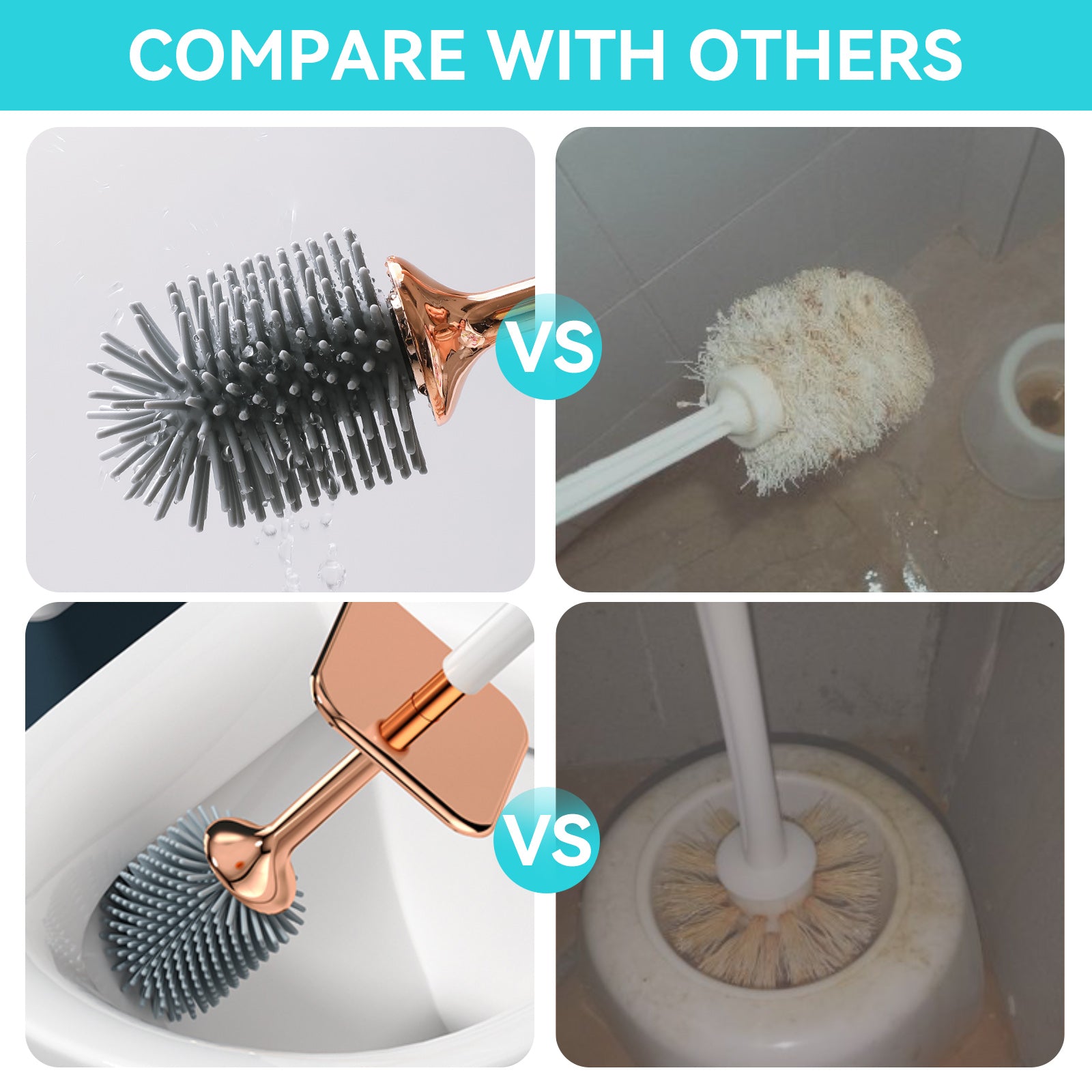 Aokala Silicone Toilet Brush and Holder