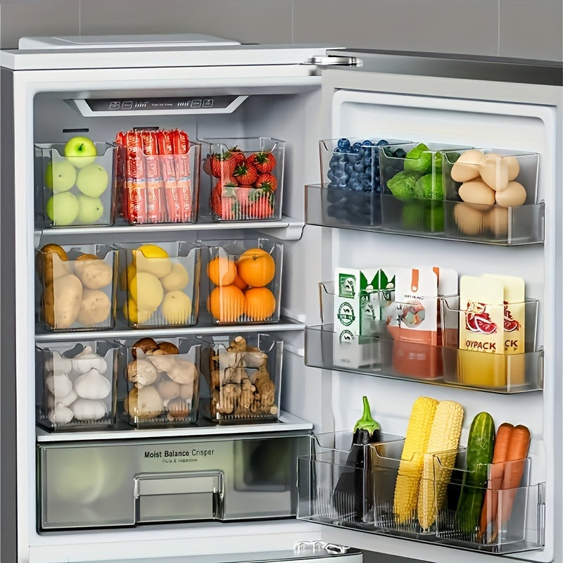 6-Piece Set Clear Plastic Fridge Organizers