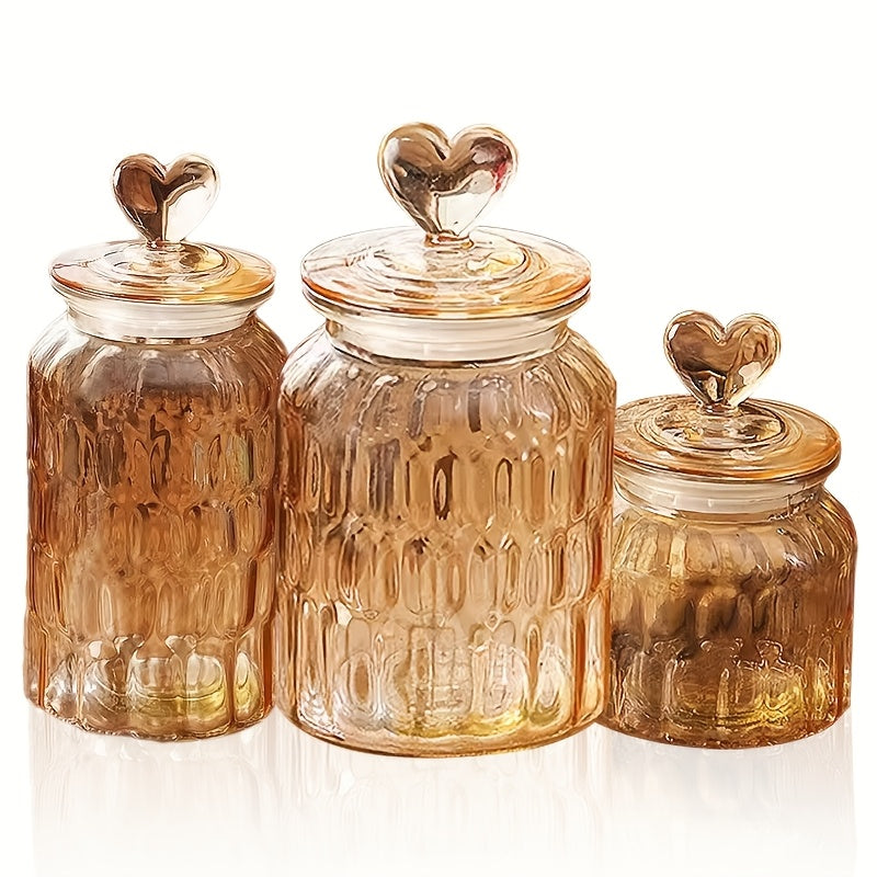 3pcs Airtight Glass Food Storage Jars
