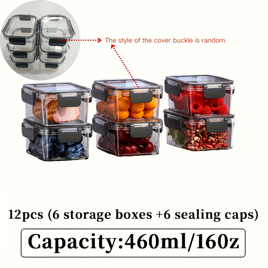 12pcs Stackable Refrigerator Storage Containers with Sealing Lids