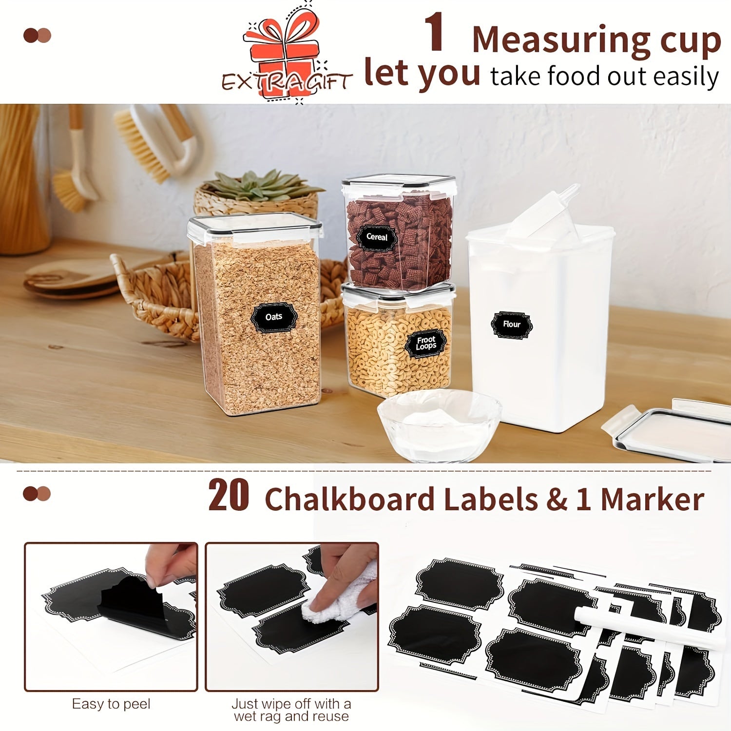 10pcs Large Airtight Food Storage Containers Set