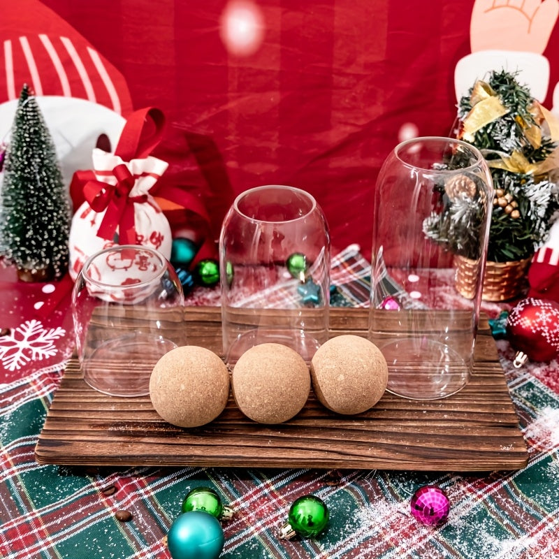 3pcs Glass Canister Set with Cork Ball Lids