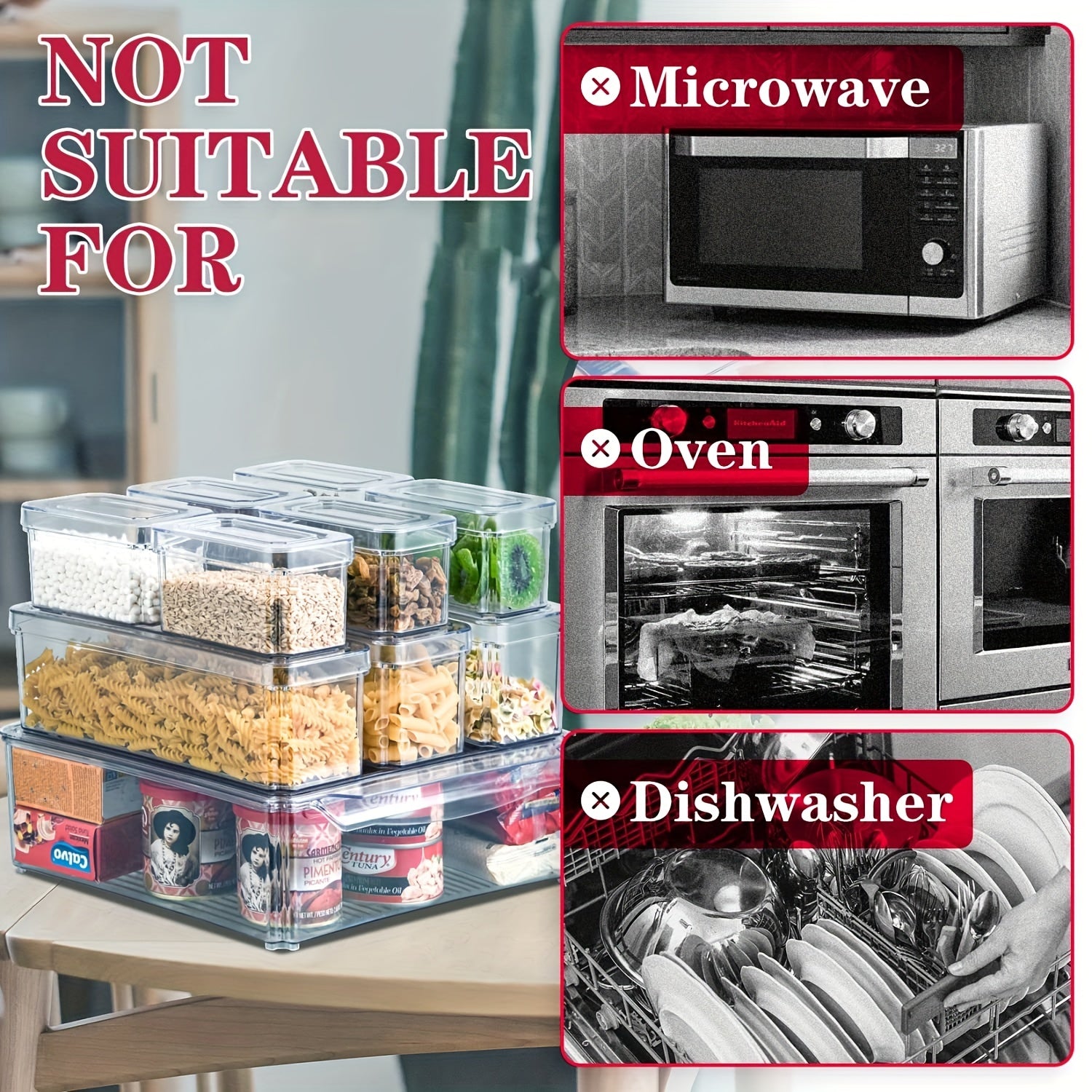 10 Pcs Stackable Fridge Organizer Bins