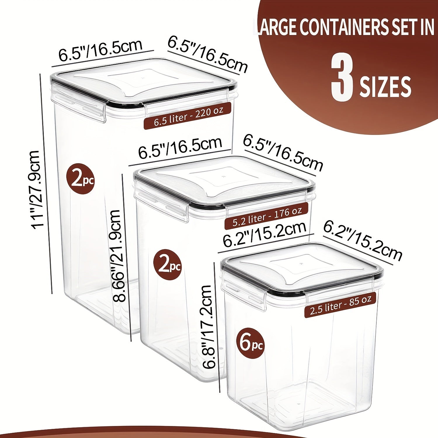 10pcs Large Airtight Food Storage Containers Set