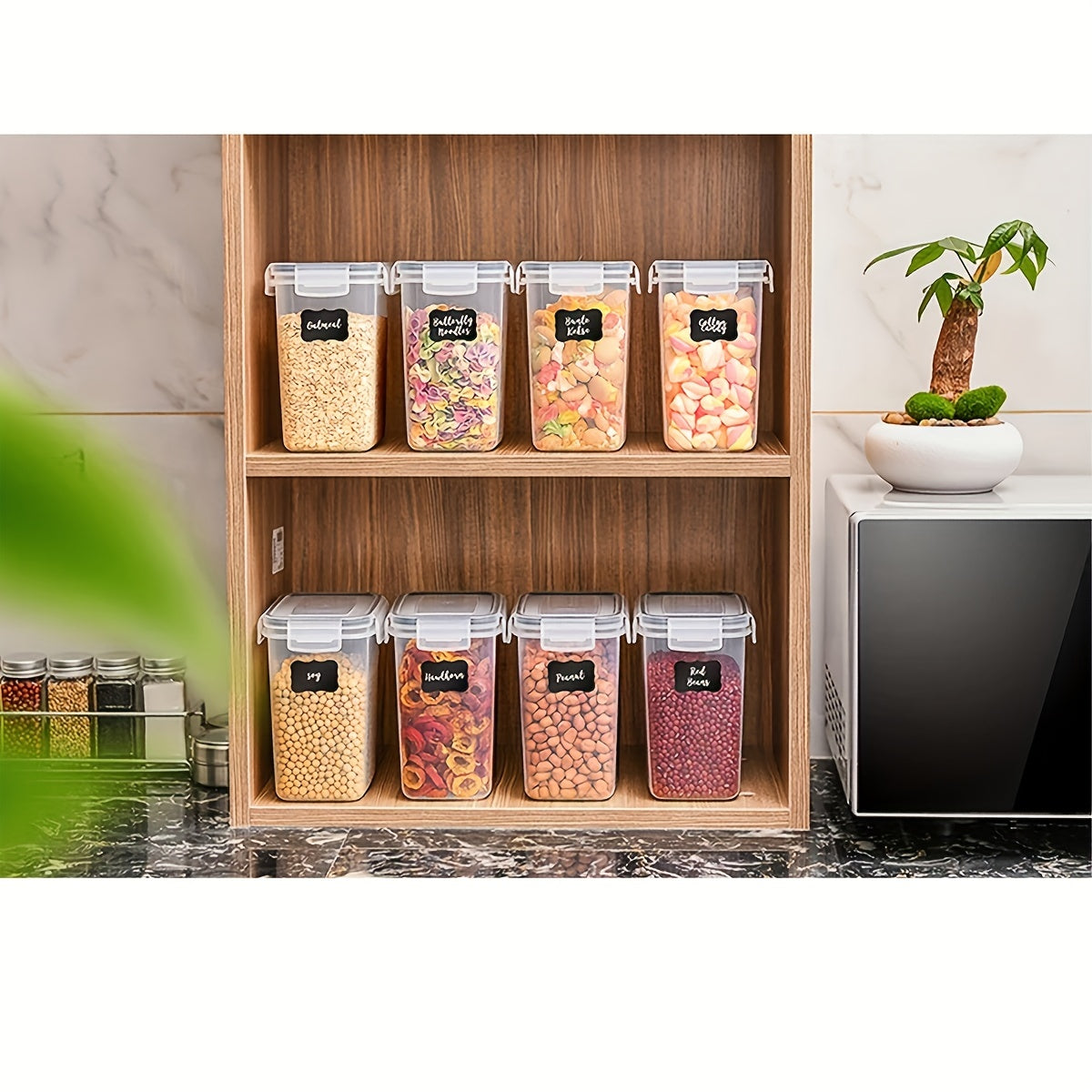 24pcs Large Capacity Airtight Food Storage Containers with Lids - BPA-Free, Dishwasher Safe, Labeled, and Marked - Perfect for Organizing and Storing Dry Food, Grains, Pasta, Flour, Sugar, and Lactose-Free Products