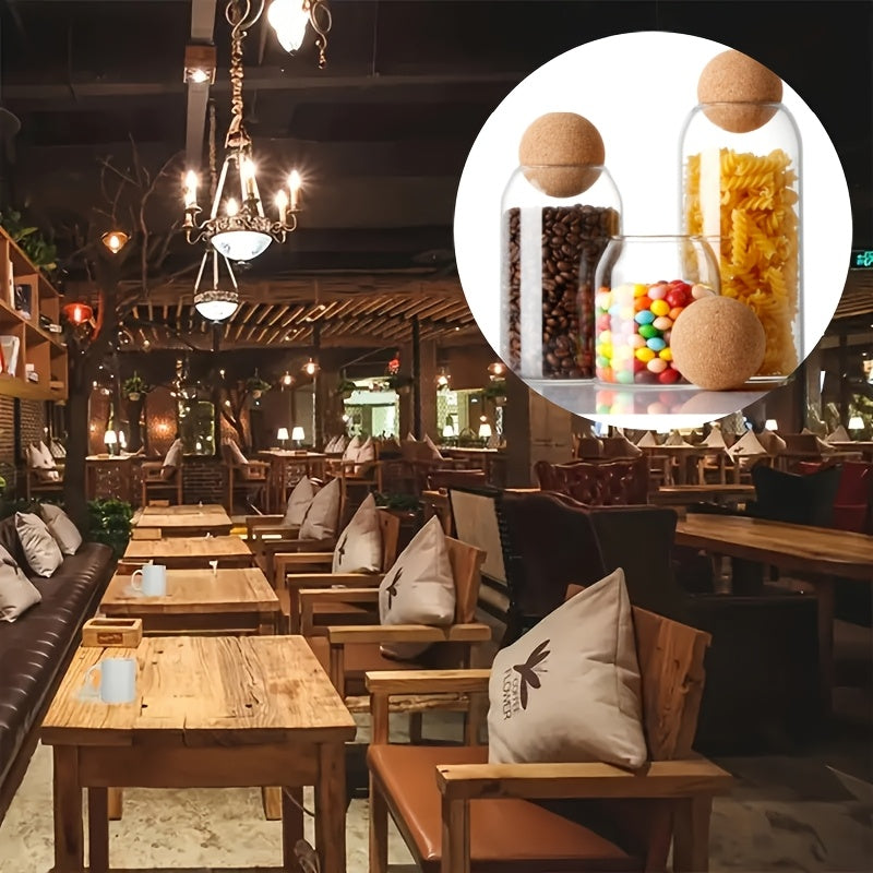 3pcs Glass Canister Set with Cork Ball Lids