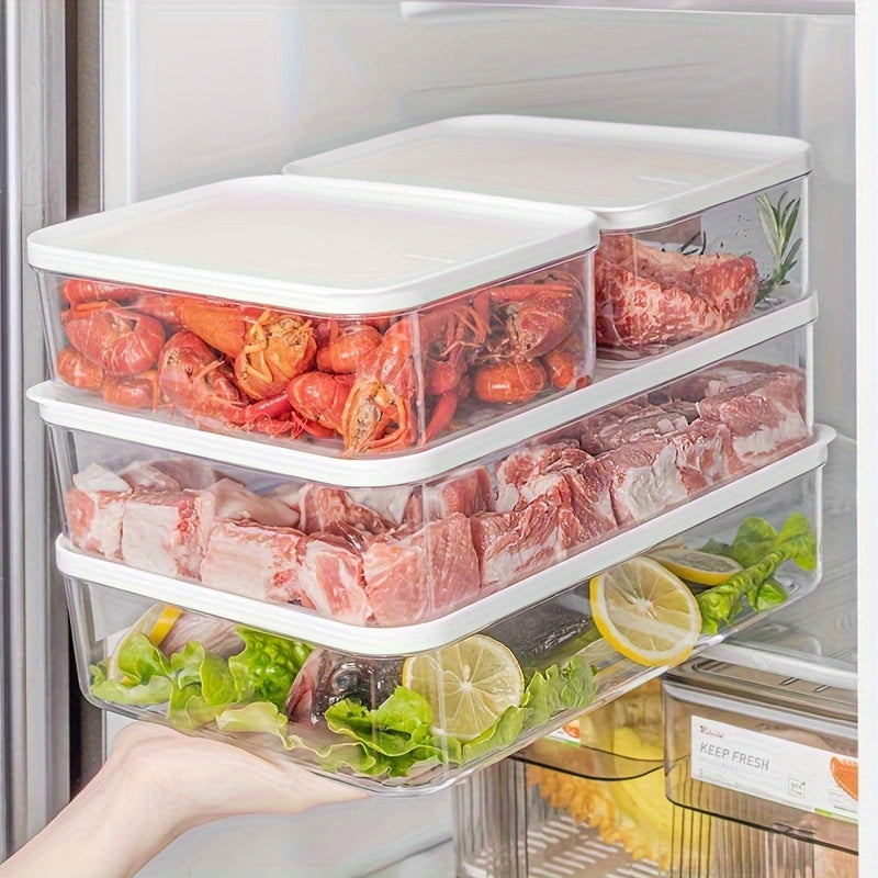 4-Pack Plastic Refrigerator Storage Containers with Lids