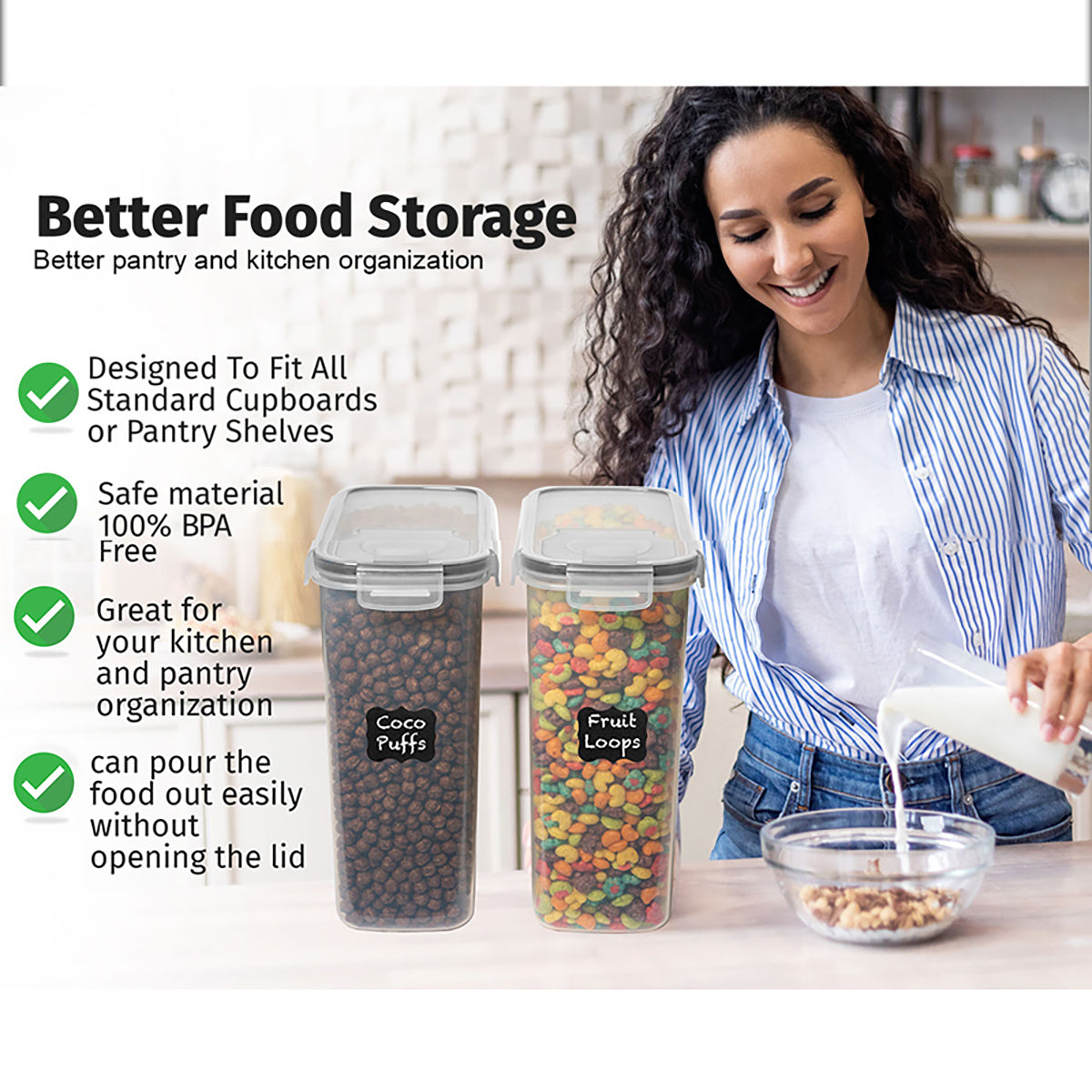 4pcs Air-tight Food Storage Containers with Labels