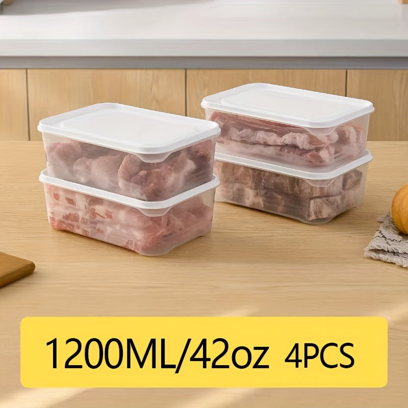 4-Pack Plastic Refrigerator Storage Containers with Lids