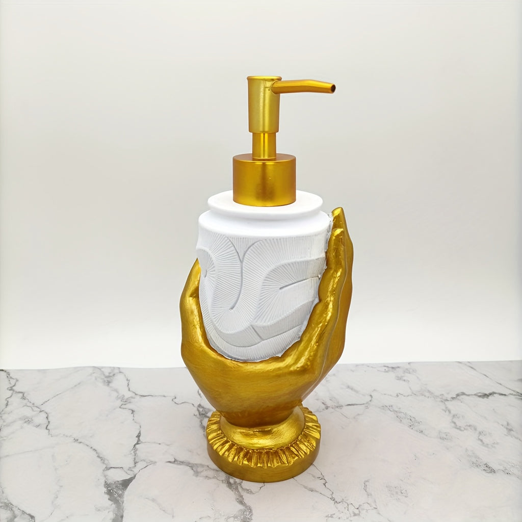 Elegant Golden Fingerprint Resin Soap Dispenser
