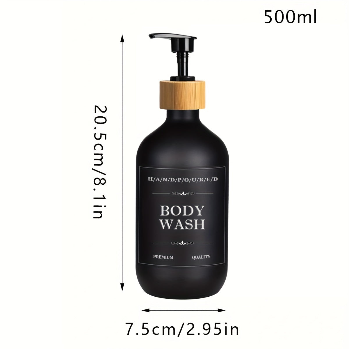 500ml Three-piece Set Bathroom Soap Dispenser Shampoo Conditioner Dispensing Bottle Body Lotion Storage Bottle with Labels