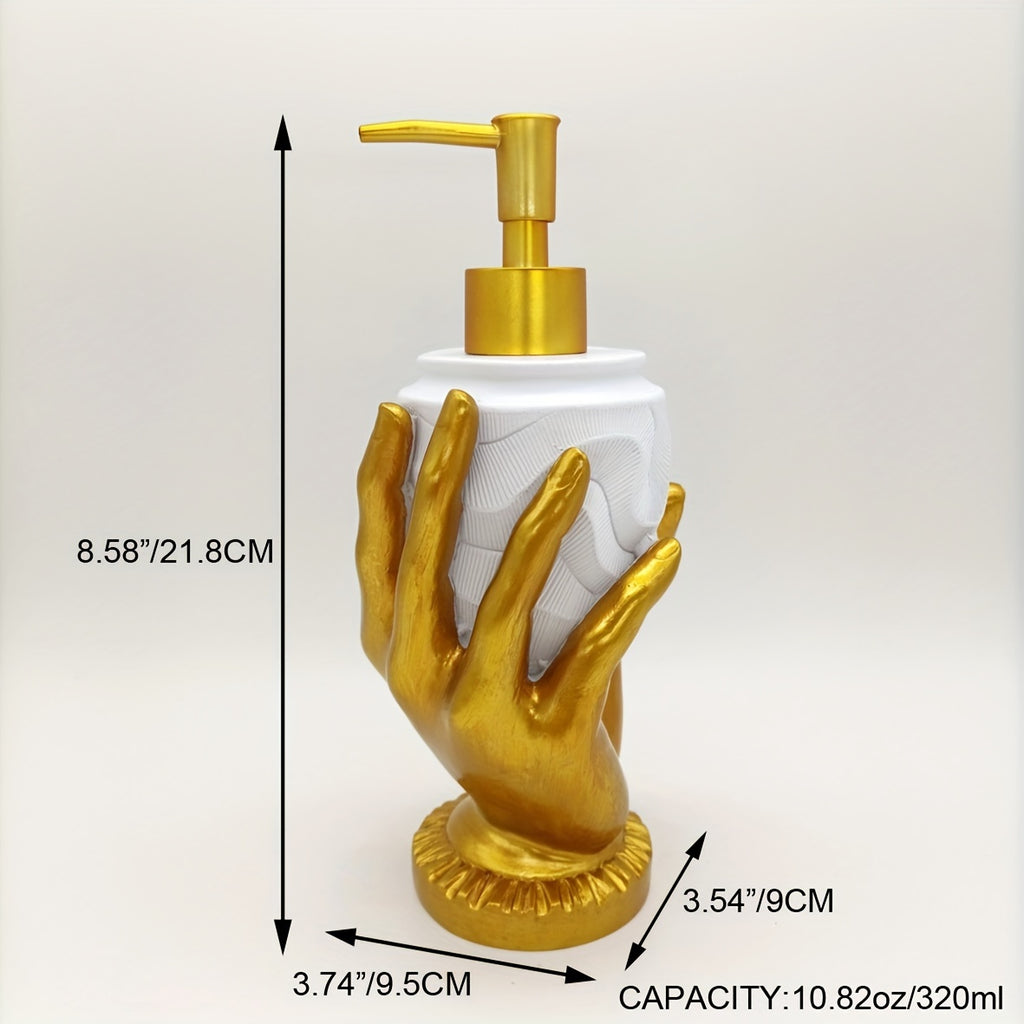 Elegant Golden Fingerprint Resin Soap Dispenser