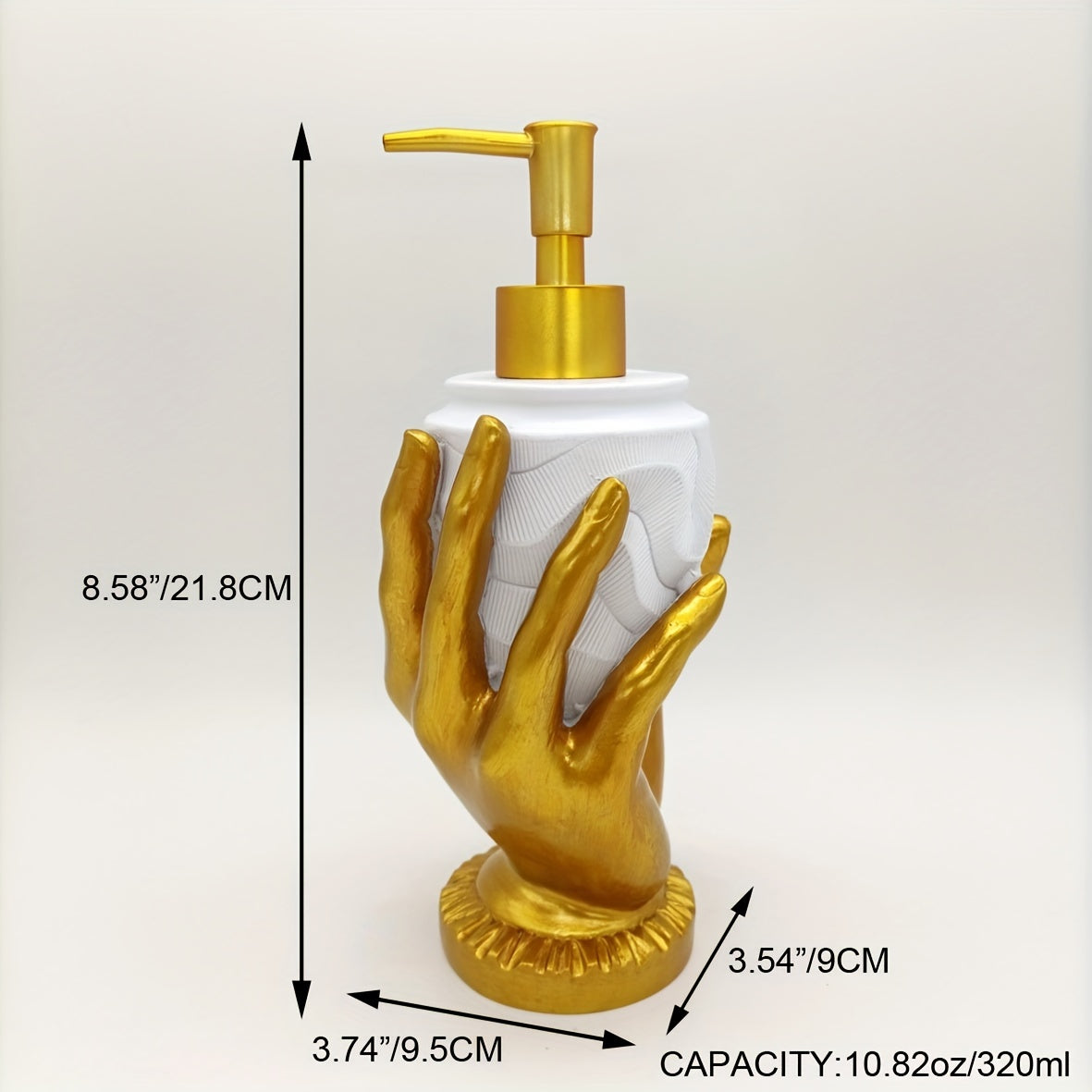 Elegant Golden Fingerprint Resin Soap Dispenser