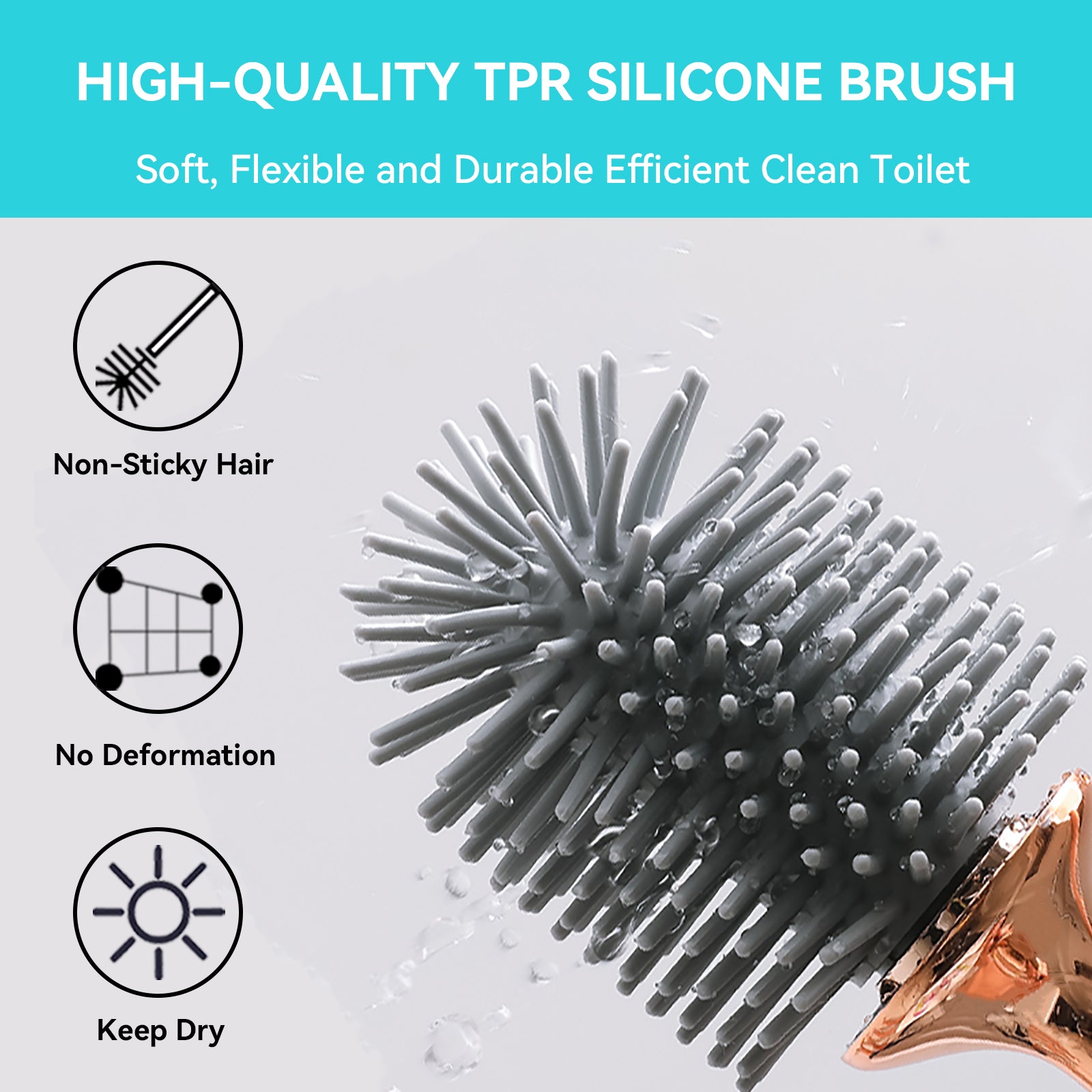 Aokala Silicone Toilet Brush and Holder