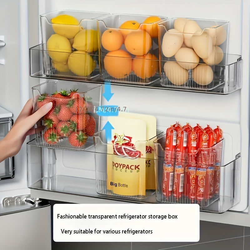 6-Piece Set Clear Plastic Fridge Organizers