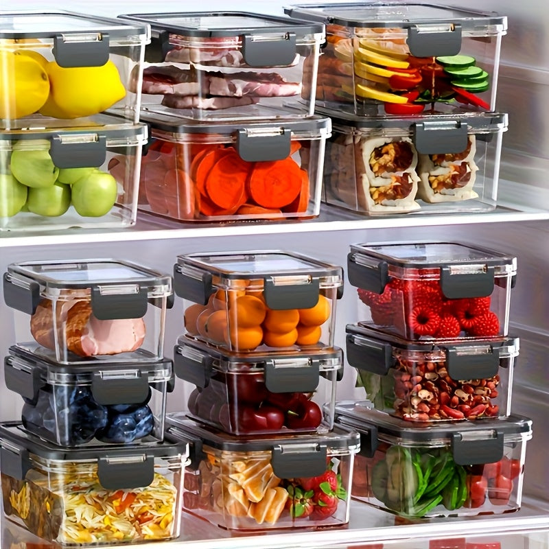 12pcs Stackable Refrigerator Storage Containers with Sealing Lids