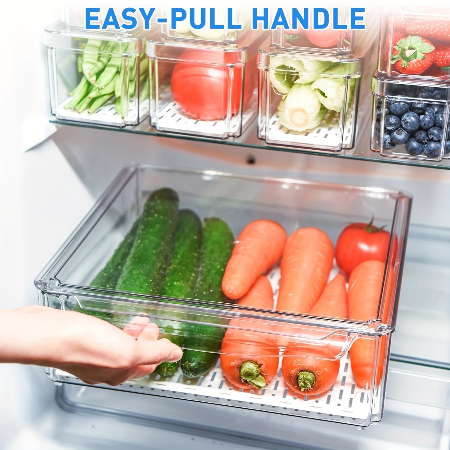 10 Pcs Stackable Fridge Organizer Bins