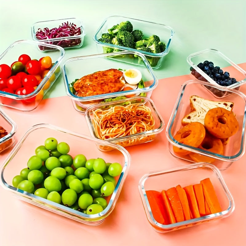 10pcs Glass Food Storage Containers With Lids