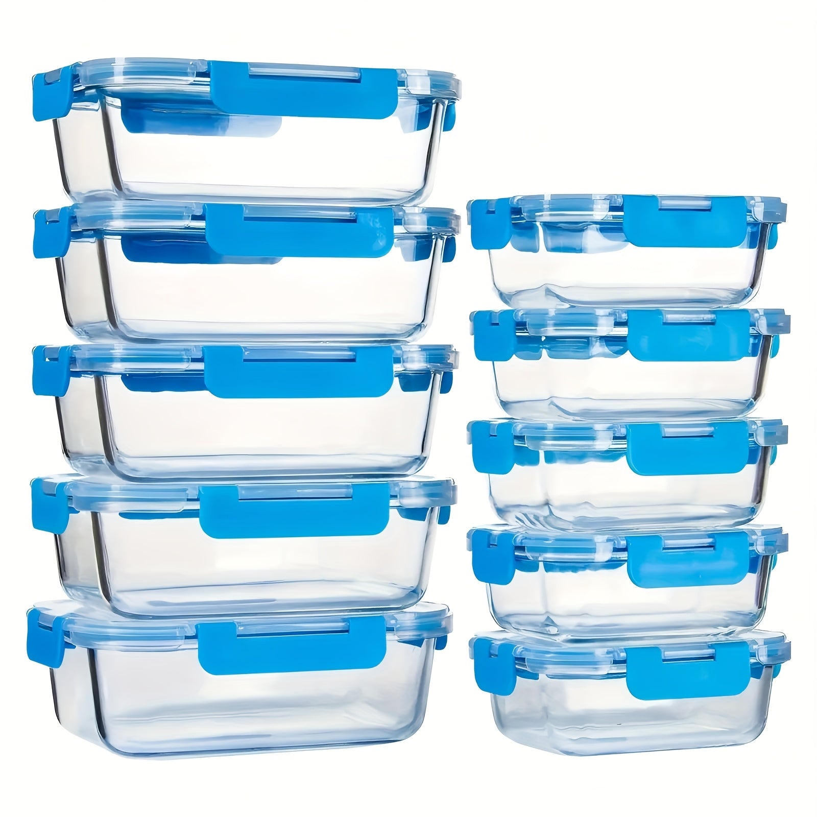 10pcs Glass Food Storage Containers With Lids