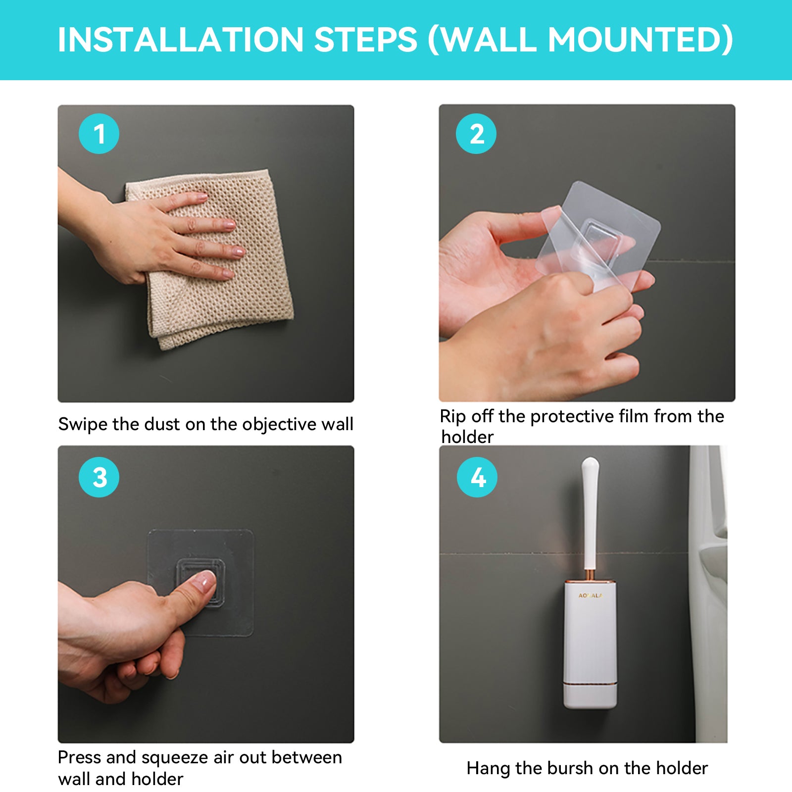 Aokala Silicone Toilet Brush and Holder