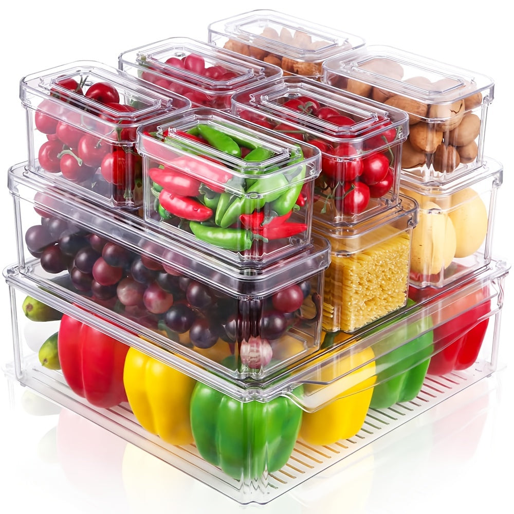 10pcs Refrigerator Organizers With Lid