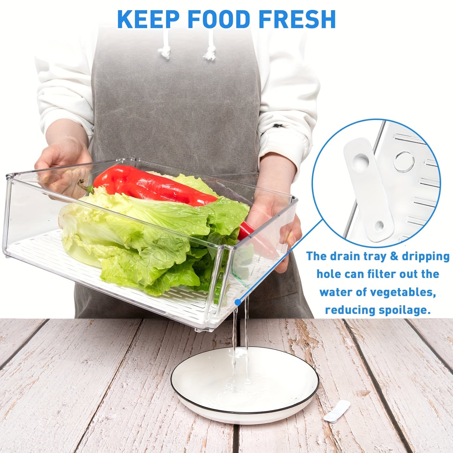 10 Pcs Stackable Fridge Organizer Bins