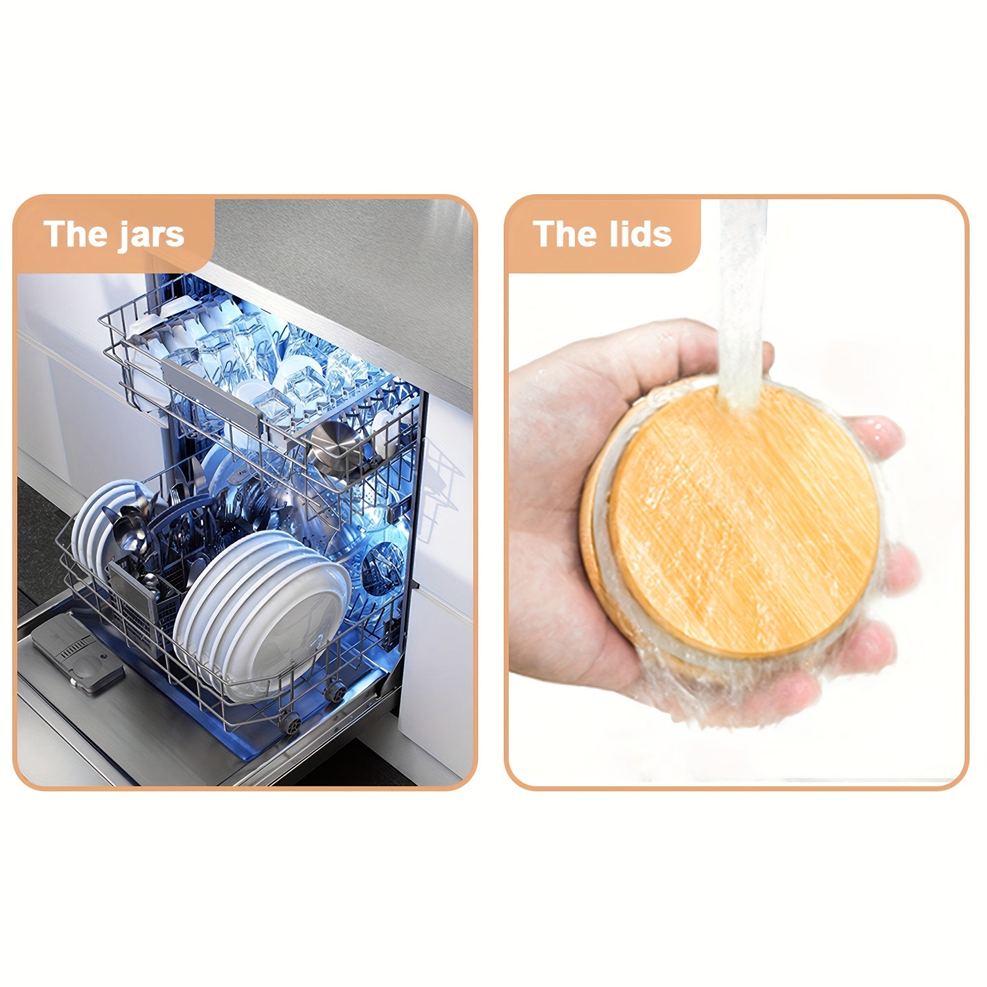 6 PCS Glass Jars with Bamboo Lids