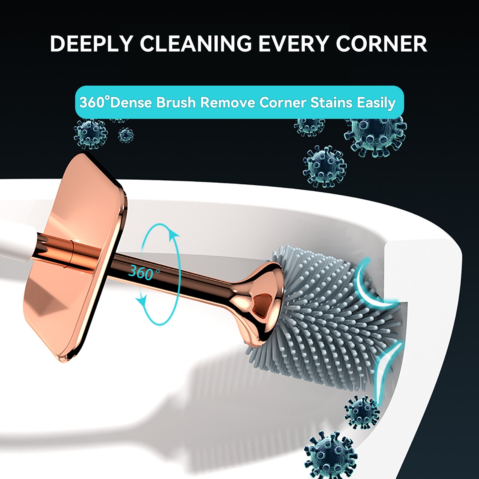 Aokala Silicone Toilet Brush and Holder