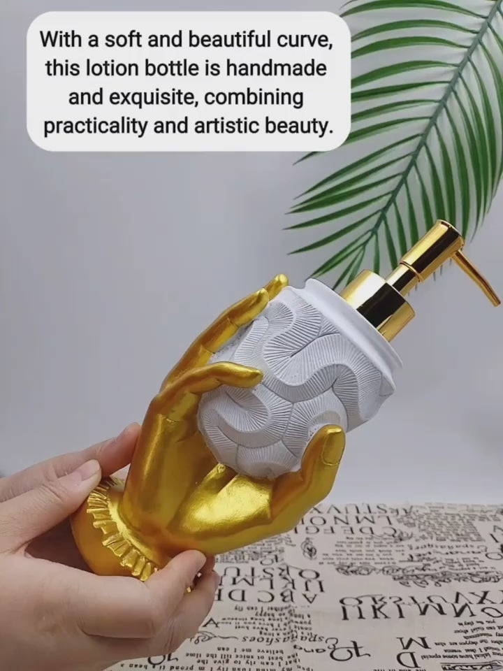Elegant Golden Fingerprint Resin Soap Dispenser